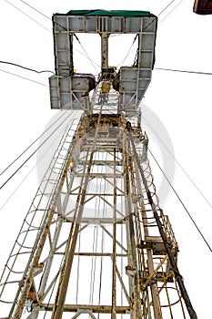 Oil and Gas Drilling Rig. Oil platform  on white background.