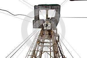 Oil and Gas Drilling Rig. Oil platform  on white background.