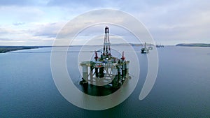 Oil and Gas Drilling Rig in Scotland Awaiting Deployment to the North Sea