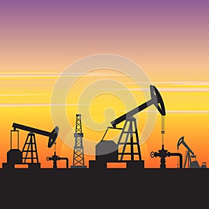Oil Gas Fuel Energy Industry Landscape Vector