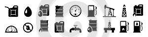 Oil gas fuel icon set simple design