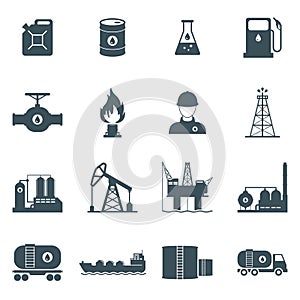 Oil and gas icon set