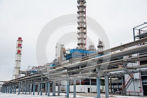 Oil and gas industrial. Oil refinery plant form industry