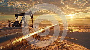 Oil and gas industry. The concept of the fuel industry and energy resources. 3d rendering