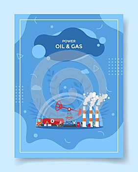 Oil and gas industry concept for template of banners, flyer, books cover, magazine