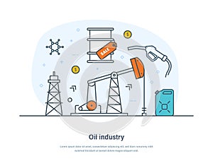 Oil and gas industry extraction, production, refinery and transportation