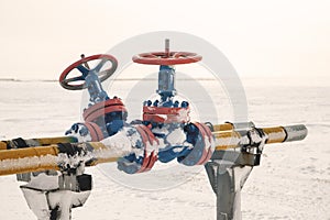 Oil, gas industry. Group wellheads and valve armature,gas conditioning equipment