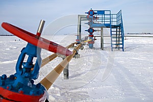 Oil, gas industry. Group wellheads and valve armature,gas conditioning equipment