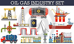 Oil gas industry infographics concept.