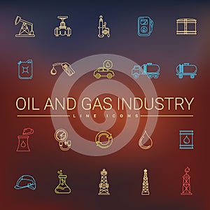 Oil And Gas Industry Line Icons