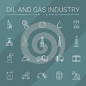 Oil And Gas Industry Line Icons