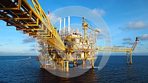 Oil and gas industry .Offshore construction platform for production oil and gas, Production platform .