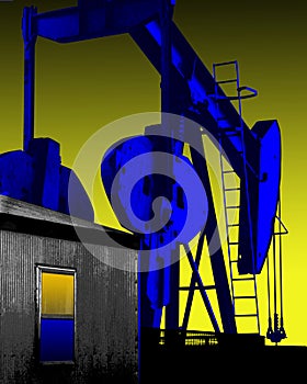 Oil Gas Industry Oilfield Drilling Rig Oil Pump Jack Offshore Technology Background