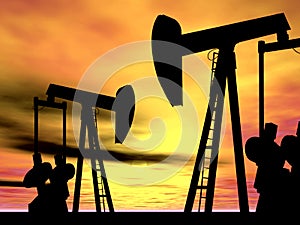 Oil Gas Industry Oilfield Drilling Rig Oil Pump Offshore Technology Industry Pump Jack Background