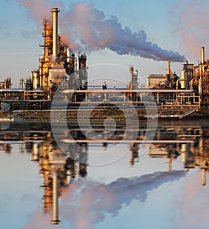 Oil and gas industry - refinery at twilight