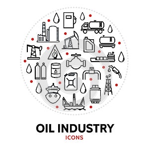 Oil And Gas Industry Round Concept