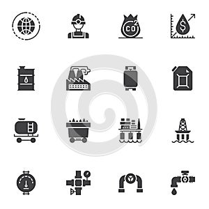 Oil and gas industry vector icons set