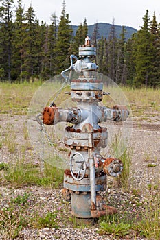 Oil gas industry wellhead flange gear locked shut
