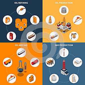 Oil And Gas Isometric Design Concept