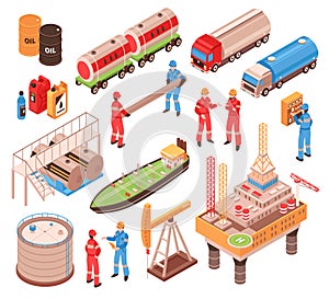 Oil Gas Isometric Icons