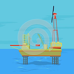 Oil and gas offshore industry with stationary platform