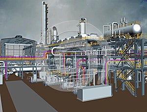 Oil & Gas plant 3D model design