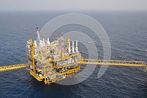 Oil and gas platform in the gulf or the sea, The world energy, Offshore oil and rig construction