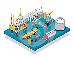 Oil Gas Platform Isometric