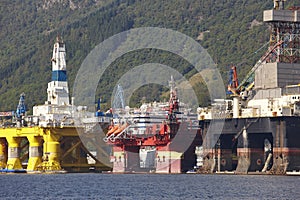 Oil and gas platform in Norway. Energy industry. Petroleum