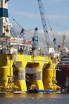 Oil and gas platform in Norway. Energy industry. Petroleum