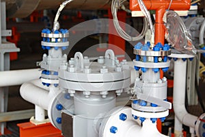 Oil and gas processing plant with valves