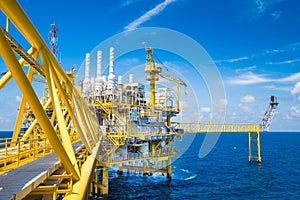 Oil and Gas processing platform,producing gas condensate and water and sent to onshore refinery.
