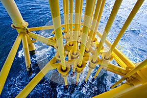 Oil and Gas Producing Slots at Offshore Platform