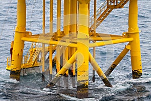 Oil and Gas Producing Slots at Offshore Platform