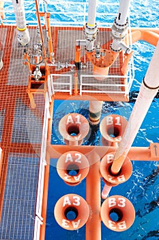 Oil and Gas Producing Slots at Offshore Platform