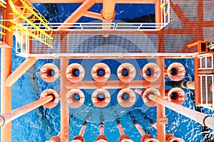 Oil and Gas Producing Slots at Offshore Platform