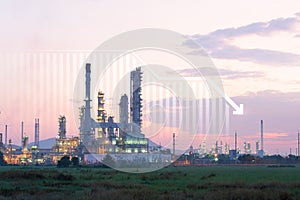 Oil gas refinery or petrochemical plant with concept of business