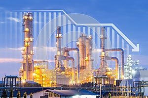 Oil gas refinery or petrochemical plant with concept of business