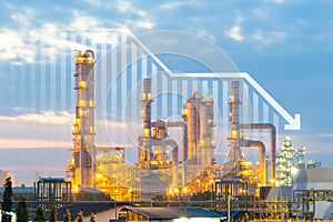 Oil gas refinery or petrochemical plant with concept of business