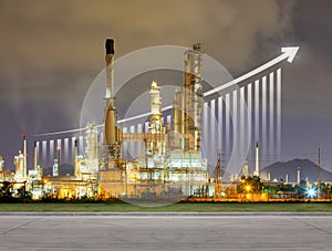 Oil gas refinery or petrochemical plant at twilight