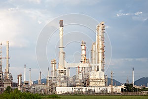 Oil gas refinery plant with sky background.