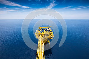 Oil and gas remote wellhead platform produced gas and crud oil