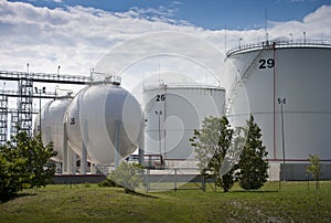 Oil and gas storage tanks photo