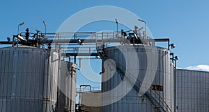 Oil and gas tanks in a plant to be process