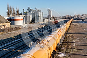 Oil or gas transportation in the railroad