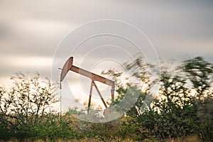 Oil and gas well fracking equipment in the field photo