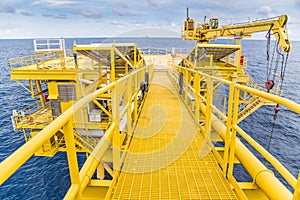 Oil and gas wellhead remote platform in the gulf of Thailand produce gas condensate and sent to central processing platform