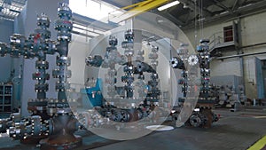 Oil and Gas Wellhead tree equipment production plant. Modifications of wellhead fittings. Modern tendencies of machine