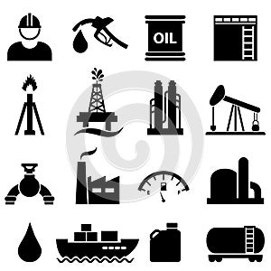 Oil and gasoline icon set