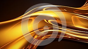 Oil gold smooth waves of liquid abstract background. Bright honey pattern.